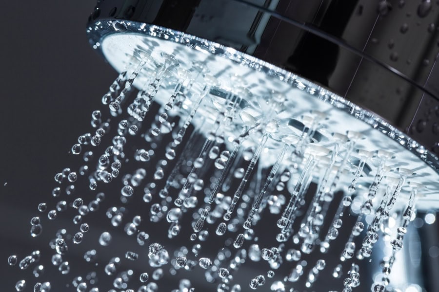 Shower head with hot water from water heater